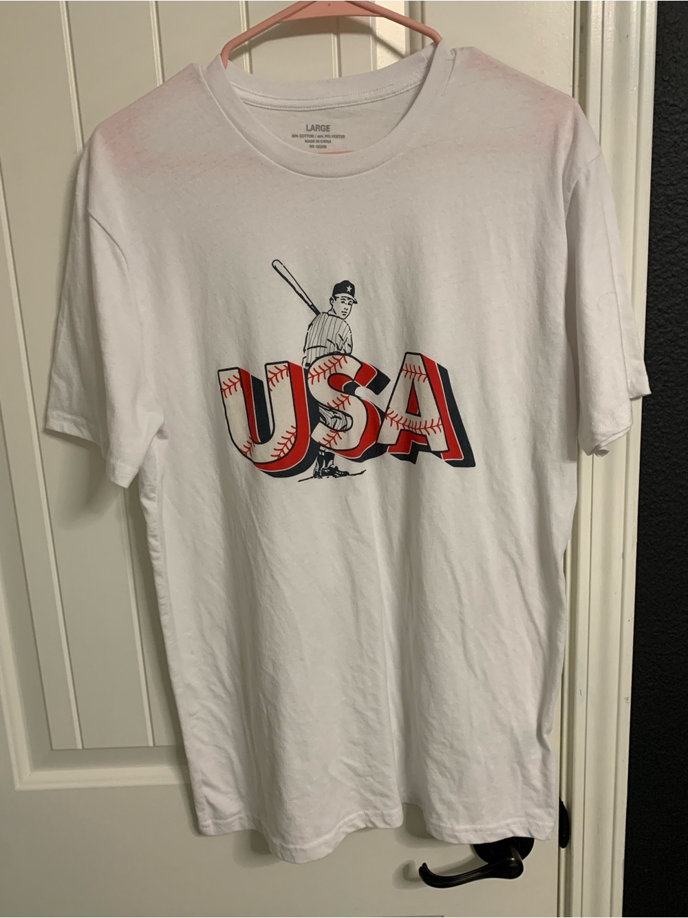 Source Unknown White USA Baseball Graphic Tee